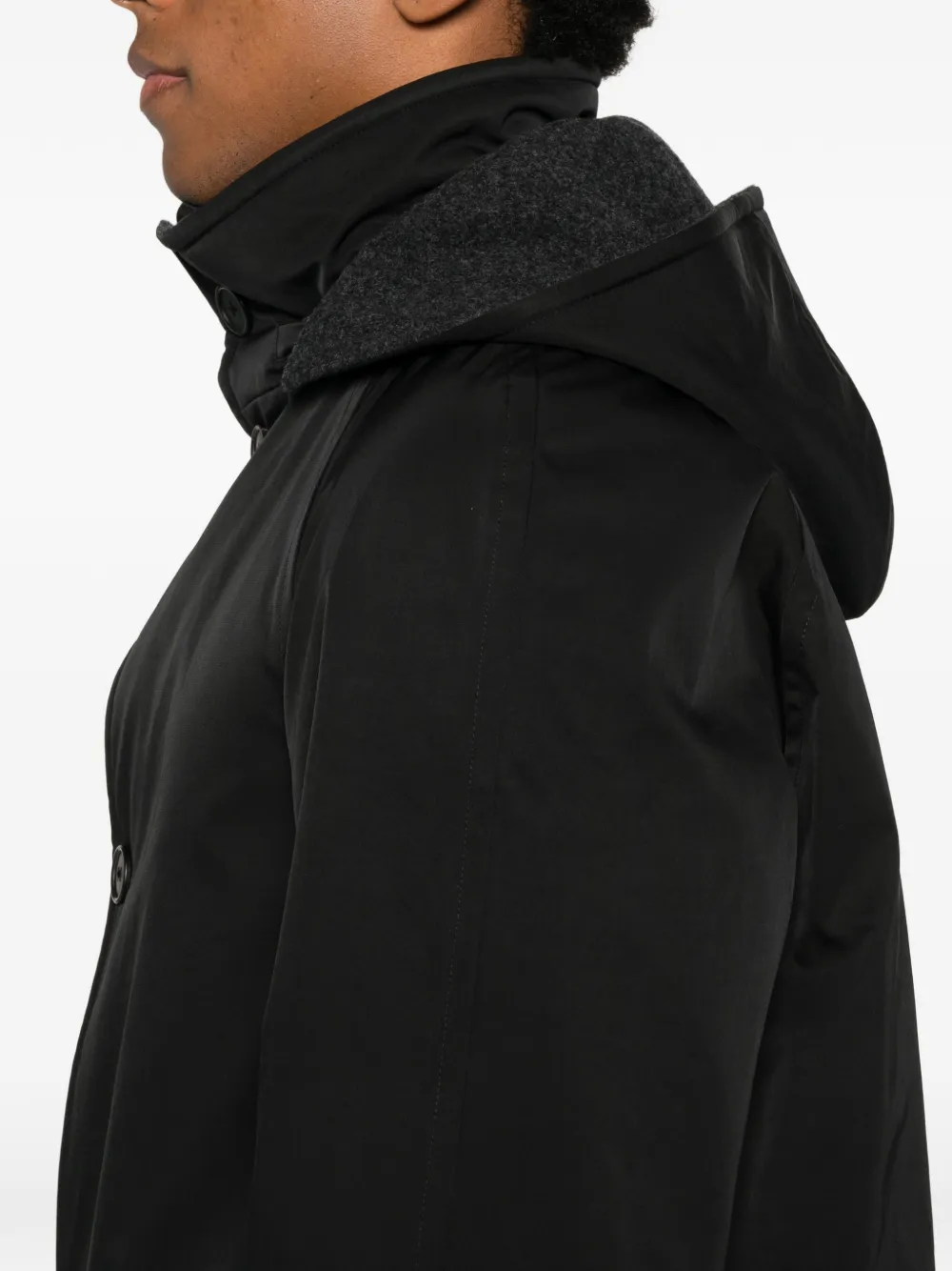 The Row Nikar Hooded Coat In Black