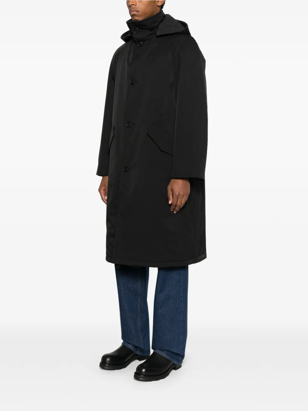 The Row Nikar Hooded Coat In Black
