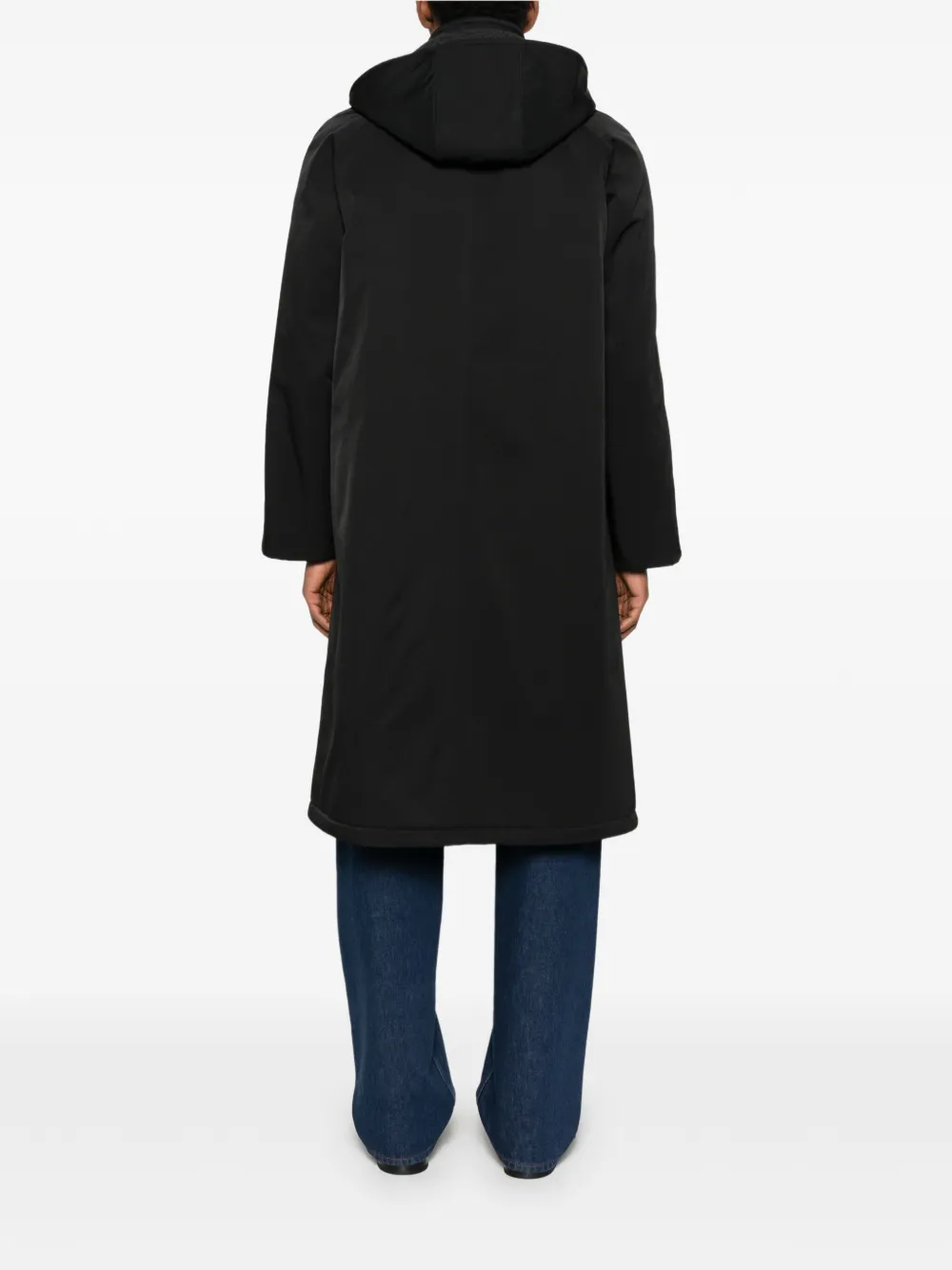 The Row Nikar Hooded Coat In Black