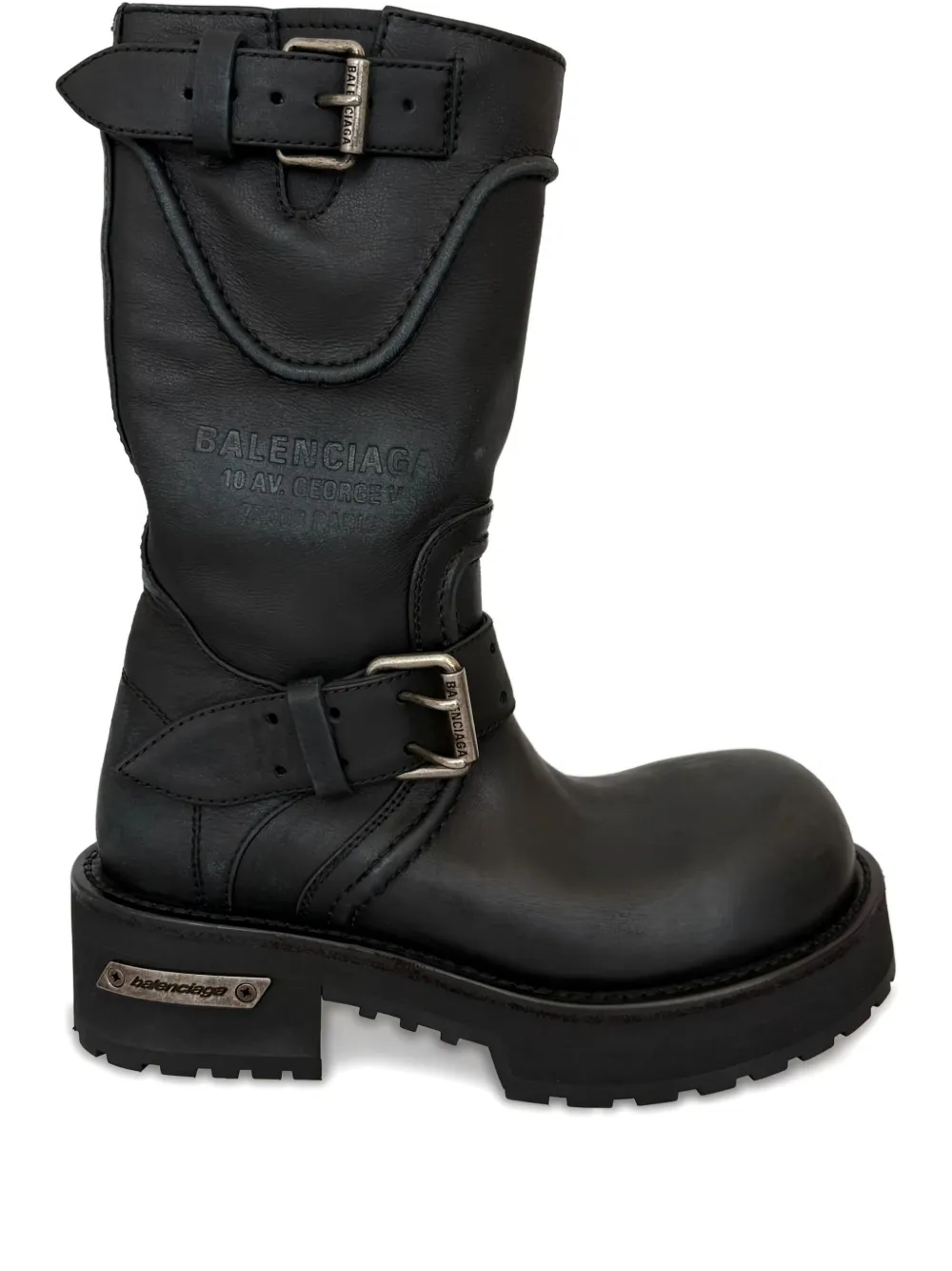 Balenciaga Venom Boots In Worn-out Effect Leather In Black