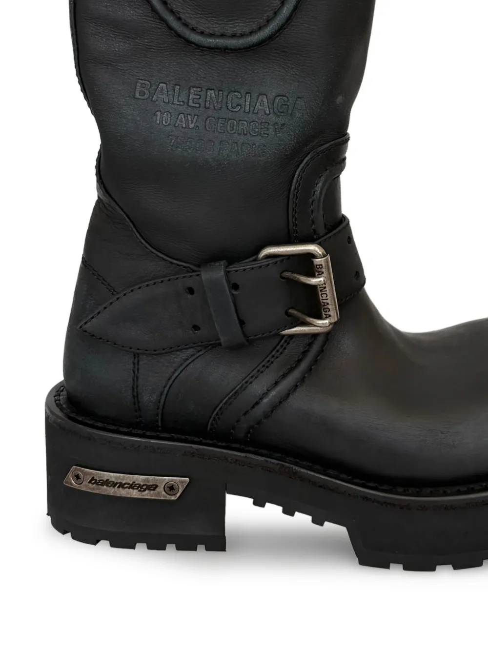 Balenciaga Venom Boots In Worn-out Effect Leather In Black