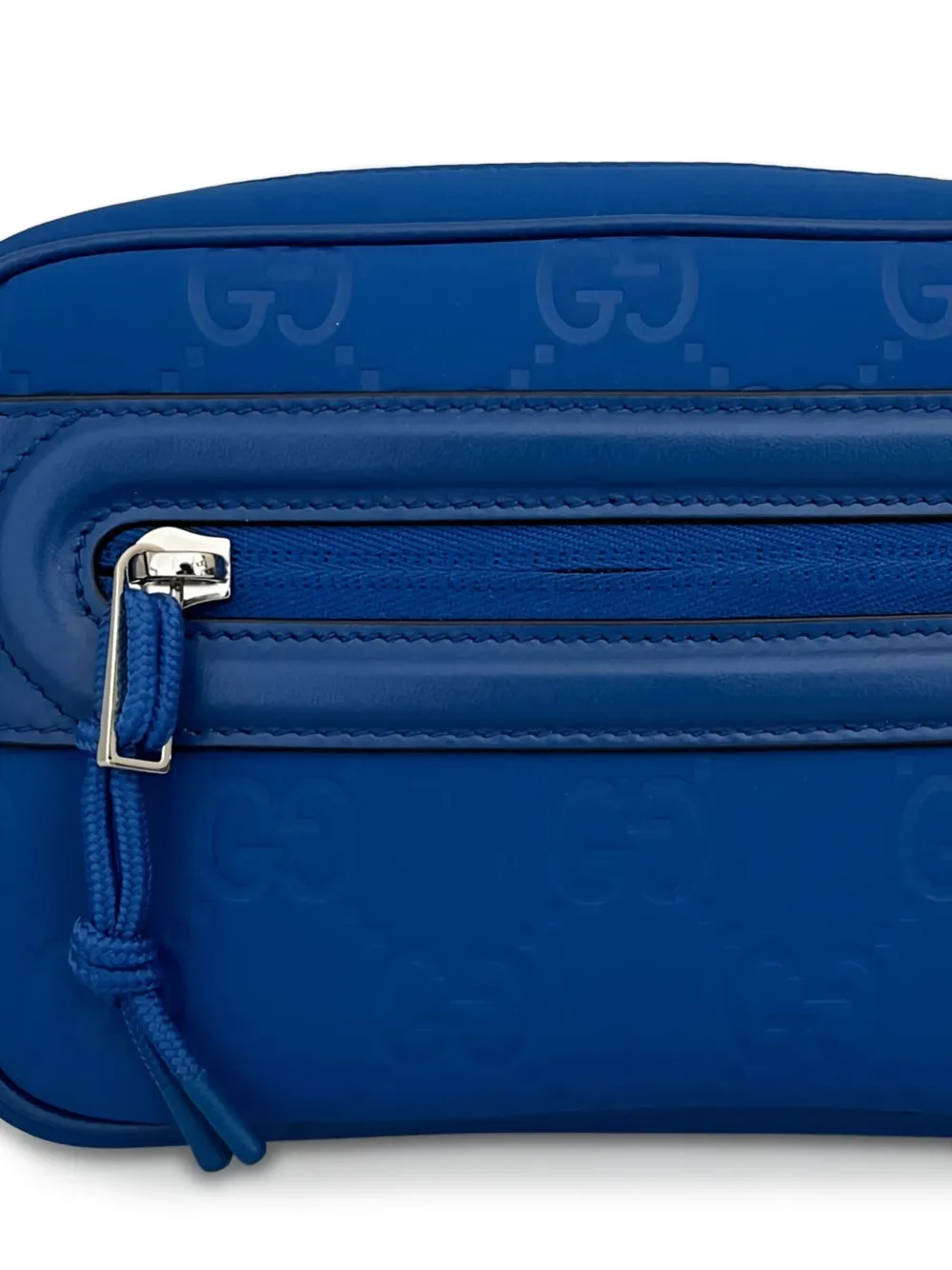Gucci Messengertas met GG-reliëf en ritssluiting - Blauw