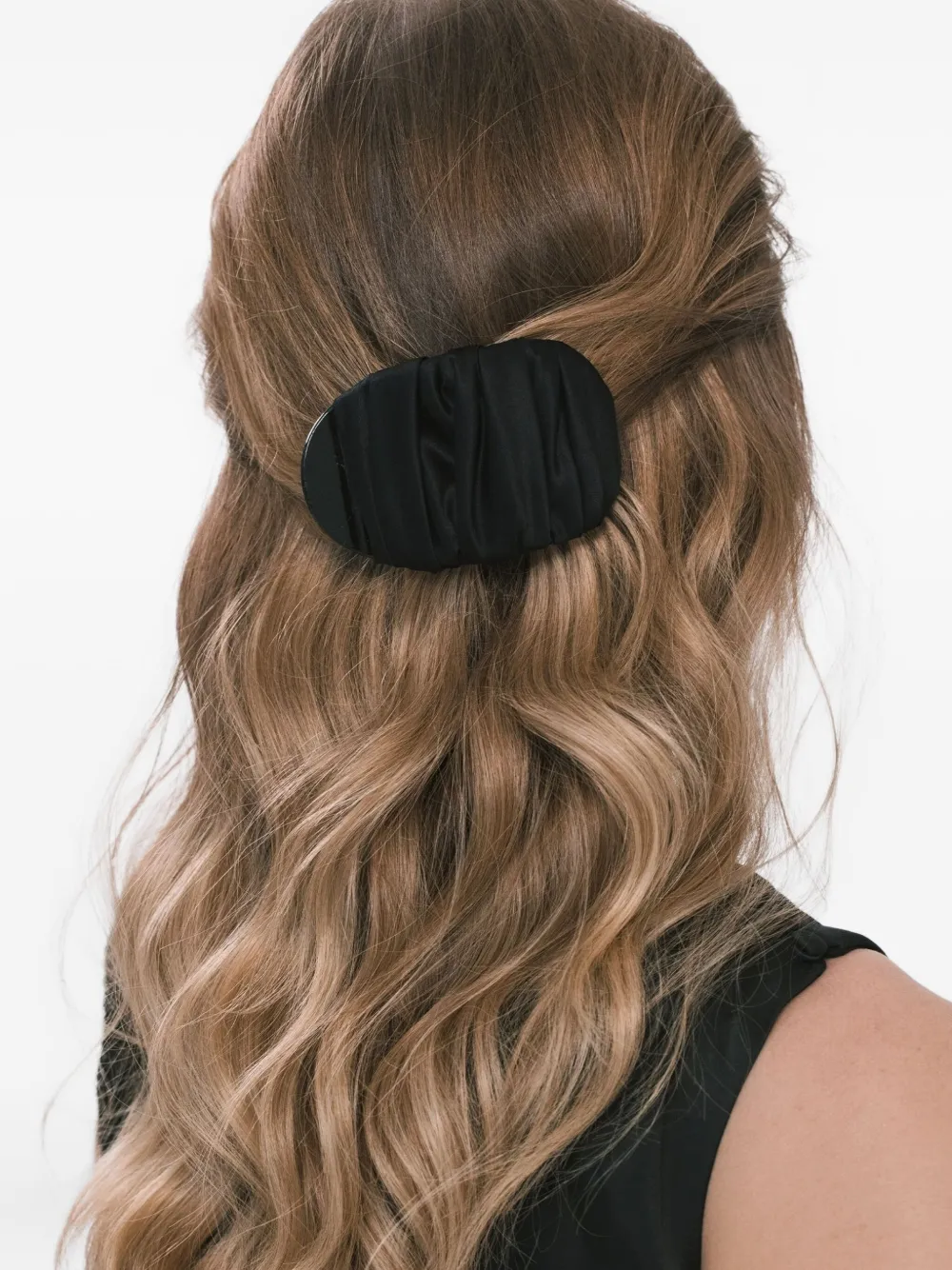Jennifer Behr Tasha Pleated Clip In Black