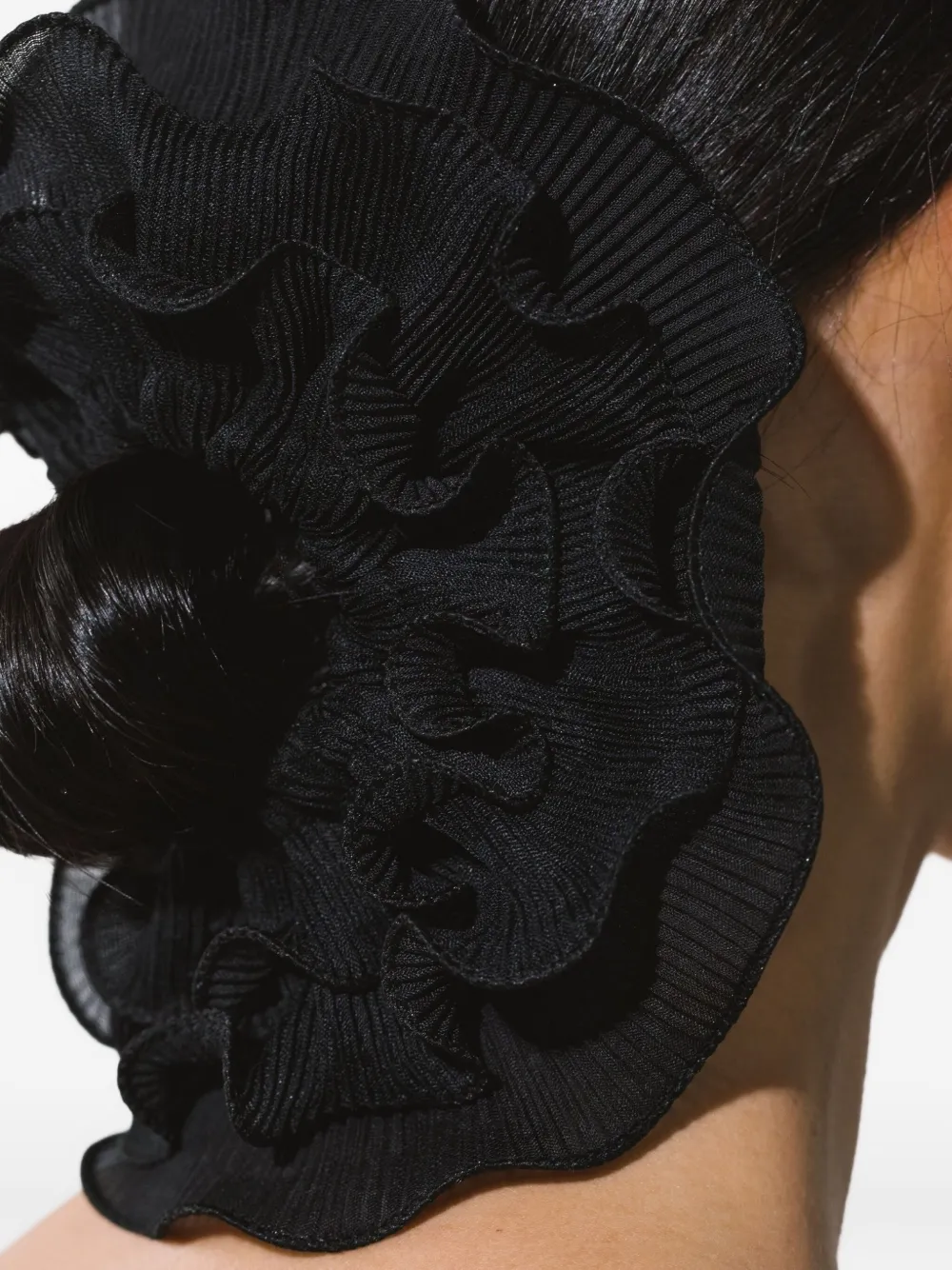 Jennifer Behr Jacinda Pleated Ruffled Hair Accessory In Gray