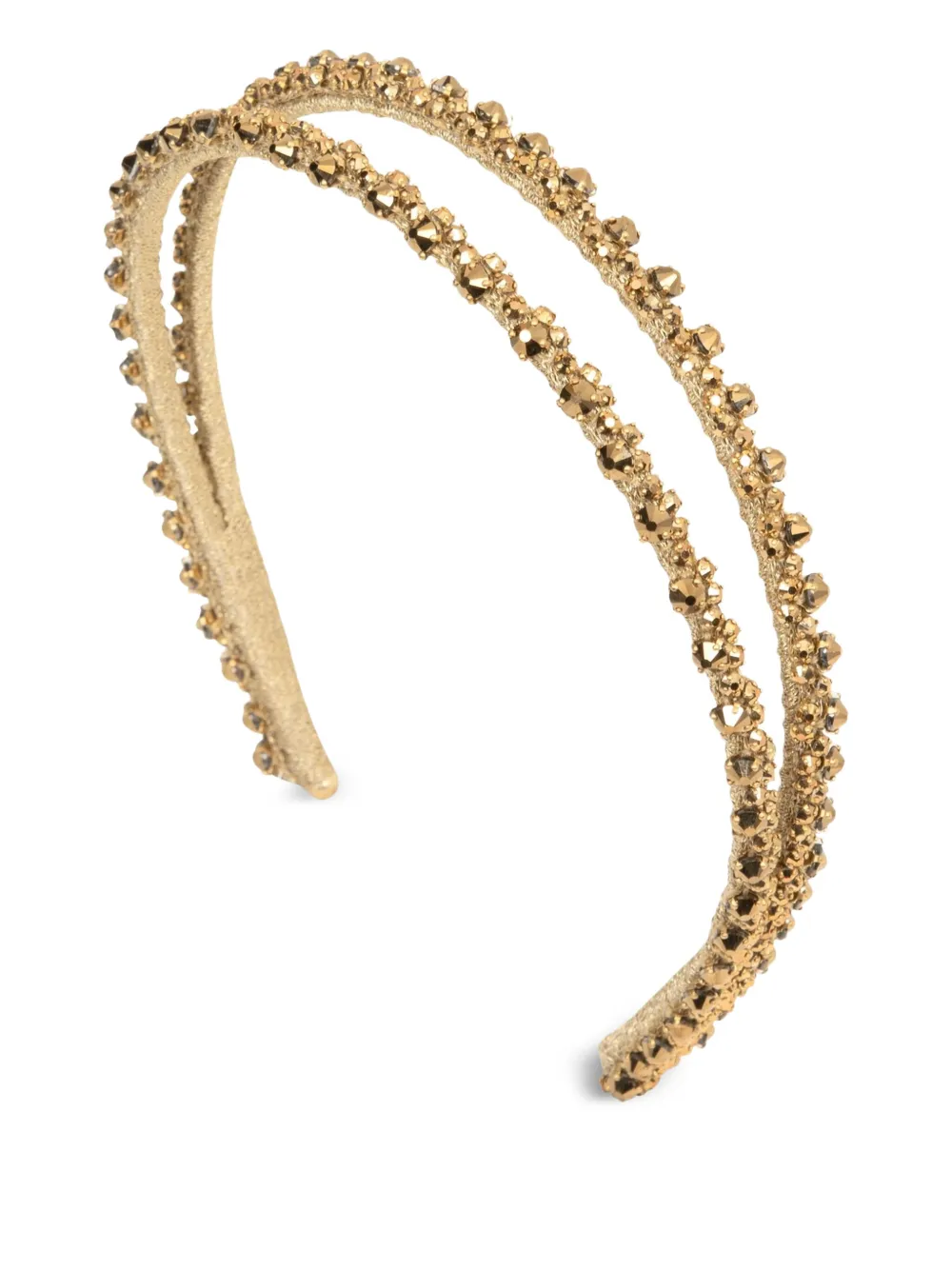 Jennifer Behr Anya double-row embellished headband | Gold | Image 1
