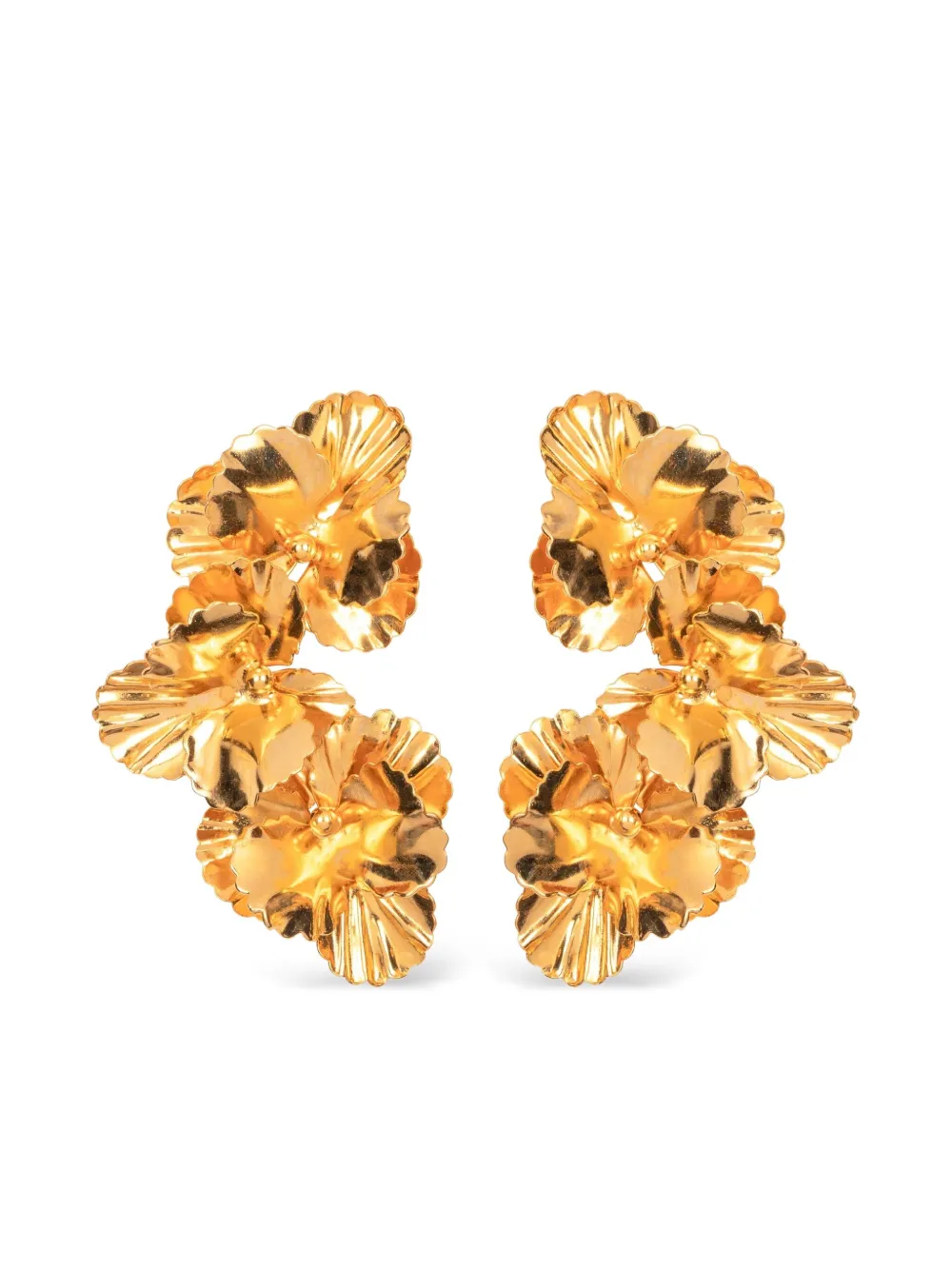 Jennifer Behr Orecchini Viola a fiore - Oro