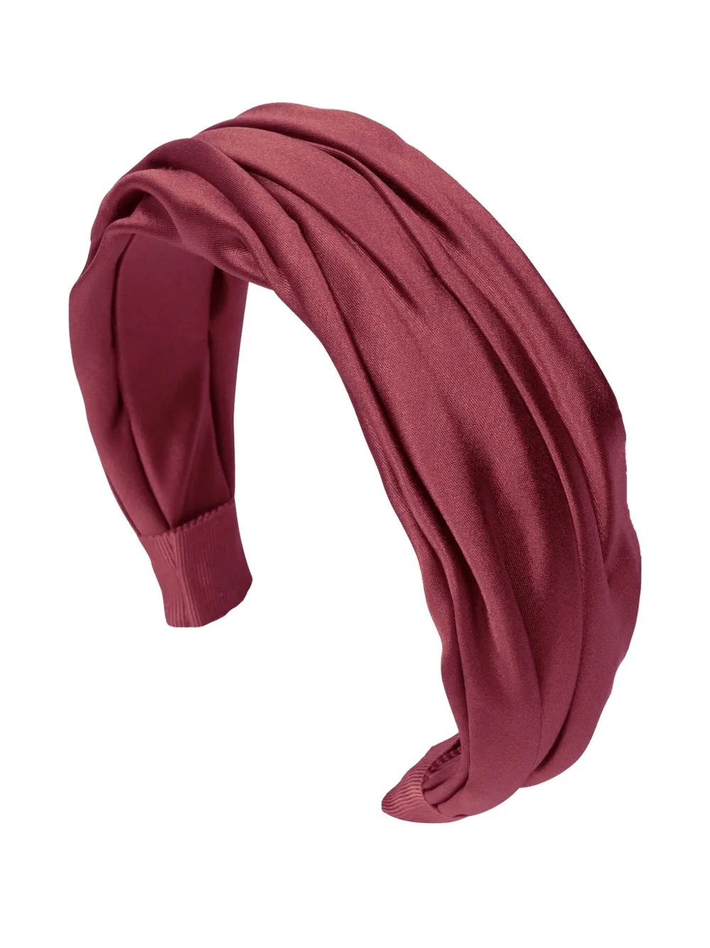 Jennifer Behr Sabrina Pleated Headband In Burgundy