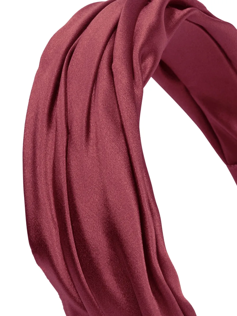 Jennifer Behr Sabrina Pleated Headband In Burgundy