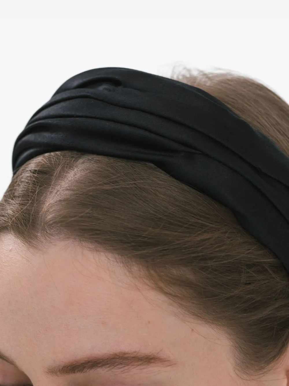 Jennifer Behr Pleated Silk Headband In Blue