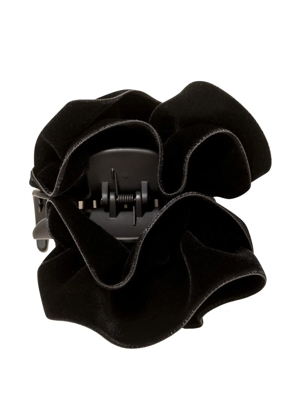 Jennifer Behr velvet ruffled jaw clip | Black | Image 1