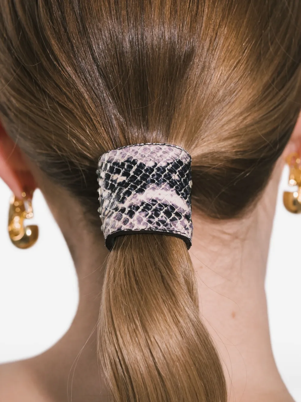 Jennifer Behr Leather-embossed Ponywrap In Neutral