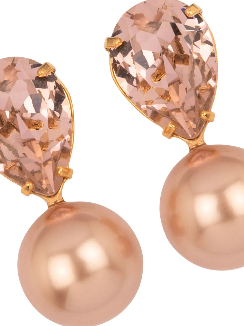 Jennifer Behr Simone Crystal-embellished Pearl Earrings In Gold