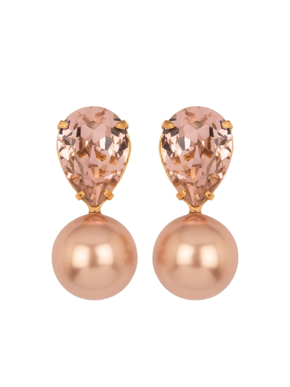 Jennifer Behr Simone Crystal-embellished Pearl Earrings In Gold