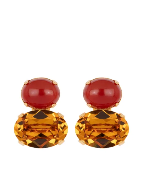 Jennifer Behr Yvette oval-crystal earrings