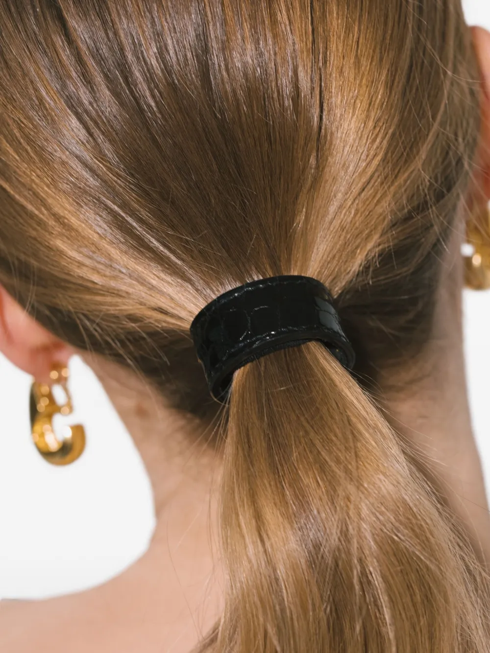 Jennifer Behr Leather-embossed Mini Ponywrap In Brown