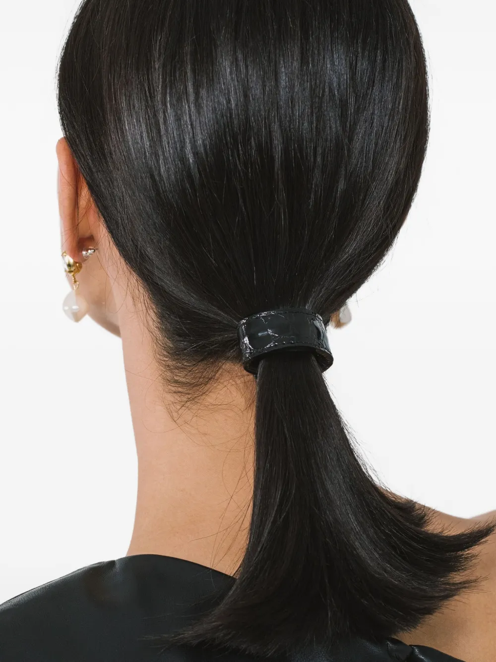Jennifer Behr Leather-embossed Mini Ponywrap In Brown