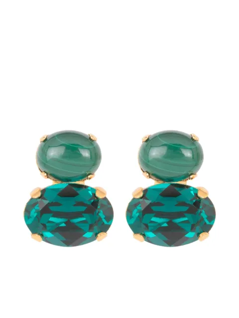 Jennifer Behr Yvette oval-crystal earrings