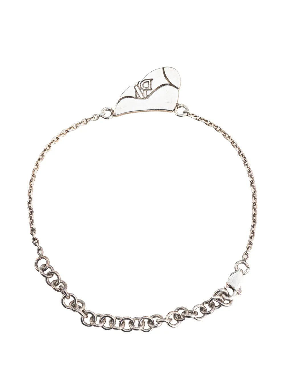 Pre-owned Dior 1999-2010 Sterling Silver Saddle Charm Bracelet