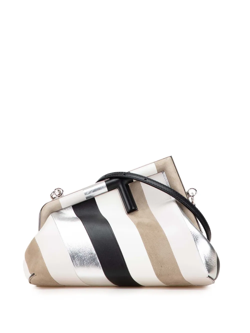 Fendi Pre-Owned 2010-2025 Small Fendi First Leather and Suede Striped crossbody bag | Brown | Image 1