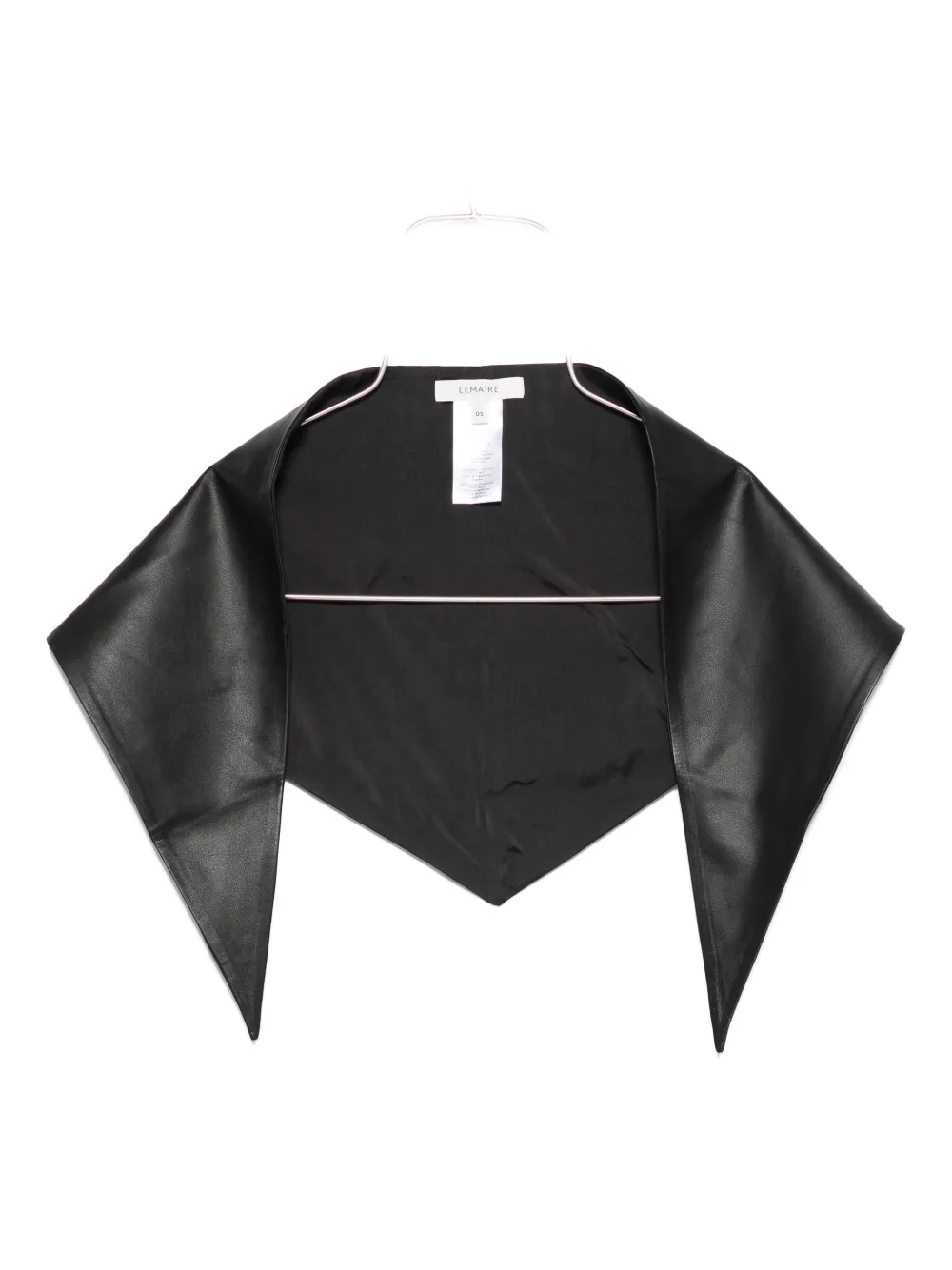 LEMAIRE triangular leather scarf | Black | Image 1