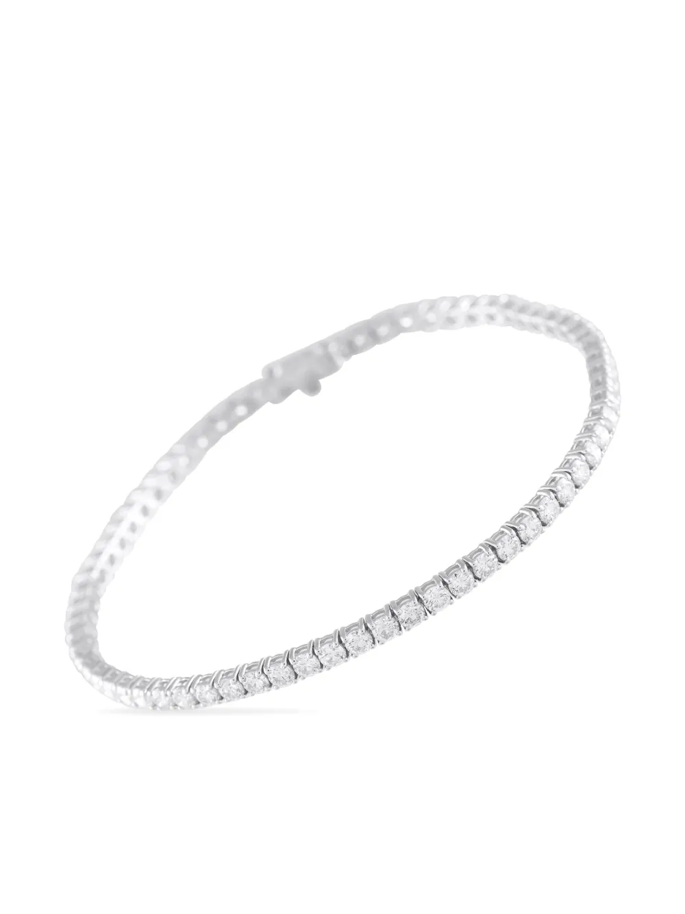 Pre-owned Lb Exclusive 14k White Gold Embellished Tennis Bracelet