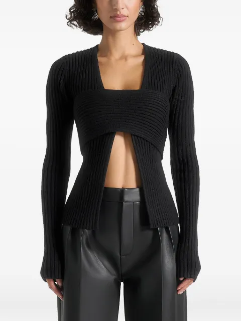 Manière De Voir Marisa ribbed bandeau cardigan