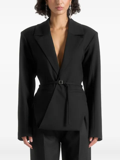 Manière De Voir Yuna plunge-tailored belt blazer