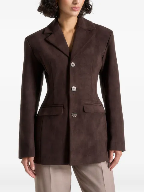 Manière De Voir Claire suede-leather blazer