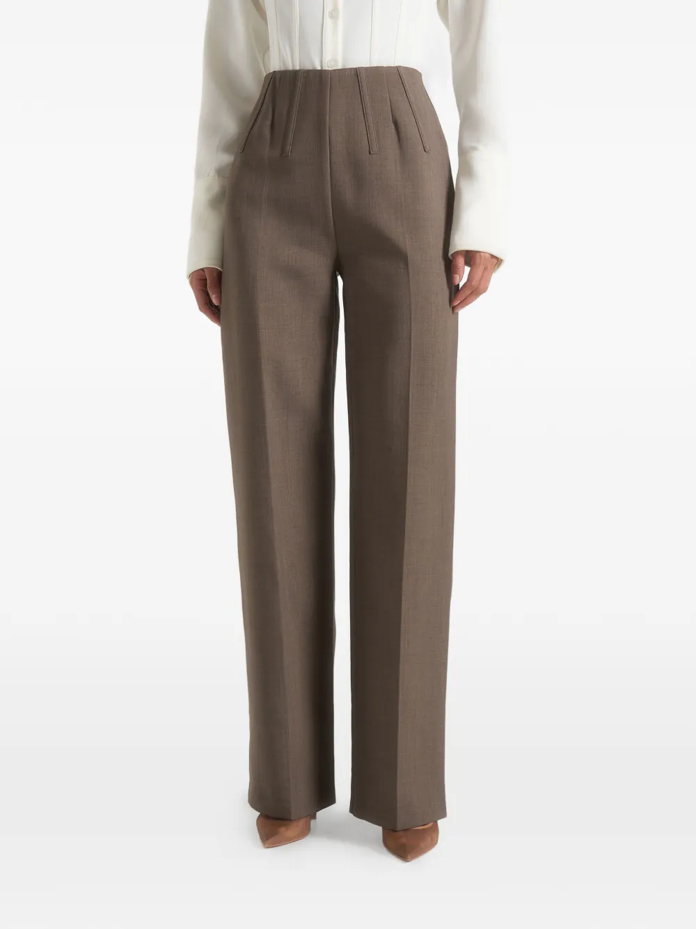 Manière De Voir Rafaela pantalon met korset-taille Bruin