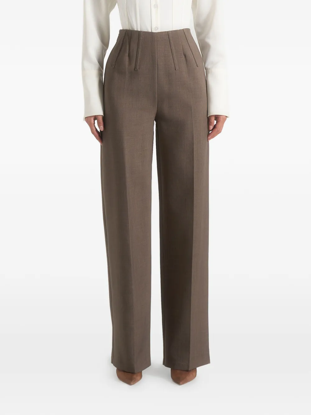 Manière De Voir Rafaela pantalon met korset-taille Bruin