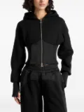 Manière De Voir Brune corset-detail zip hoodie - Black