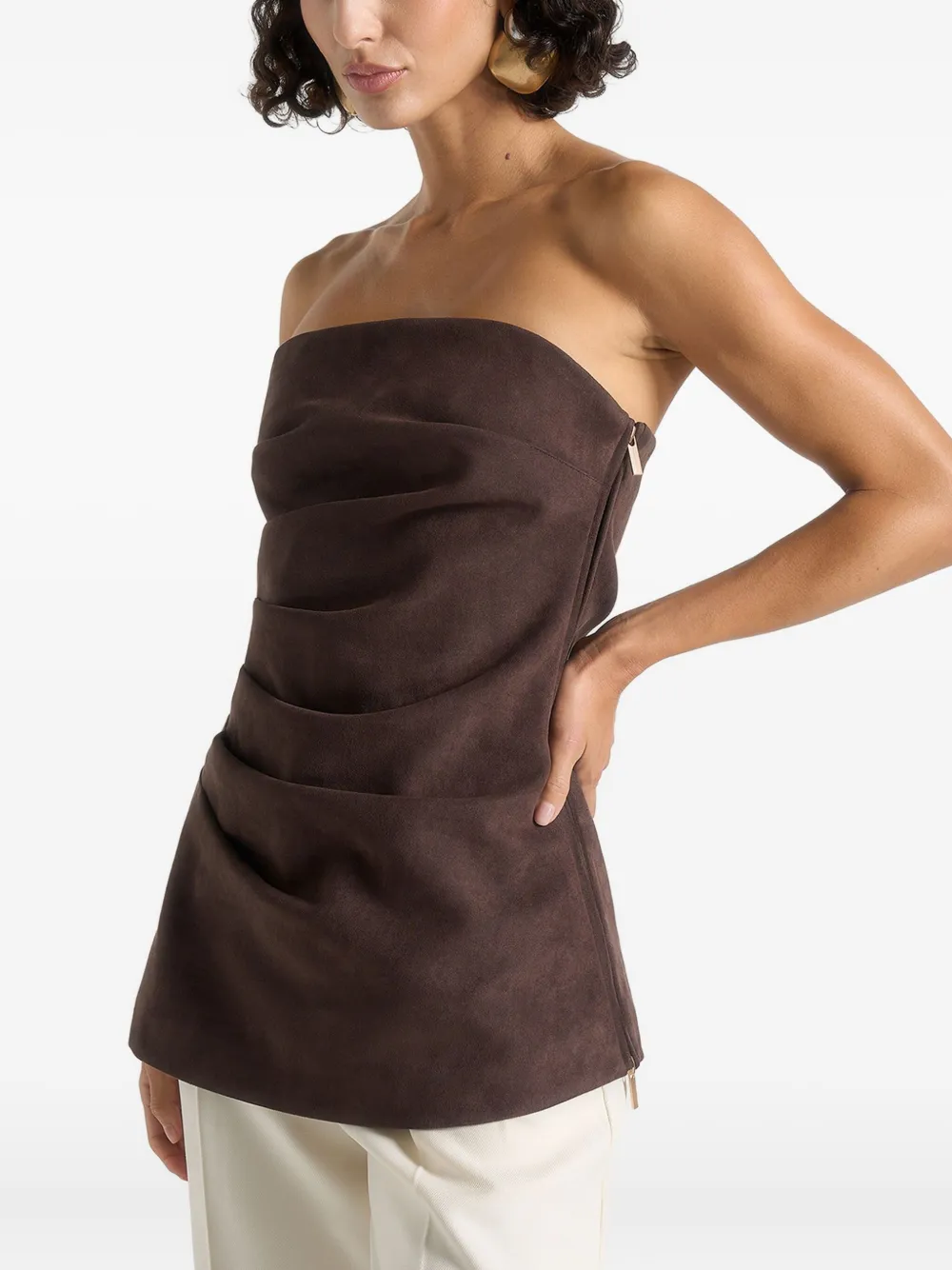 Manière De Voir Laurena longline suède bandeau top Bruin