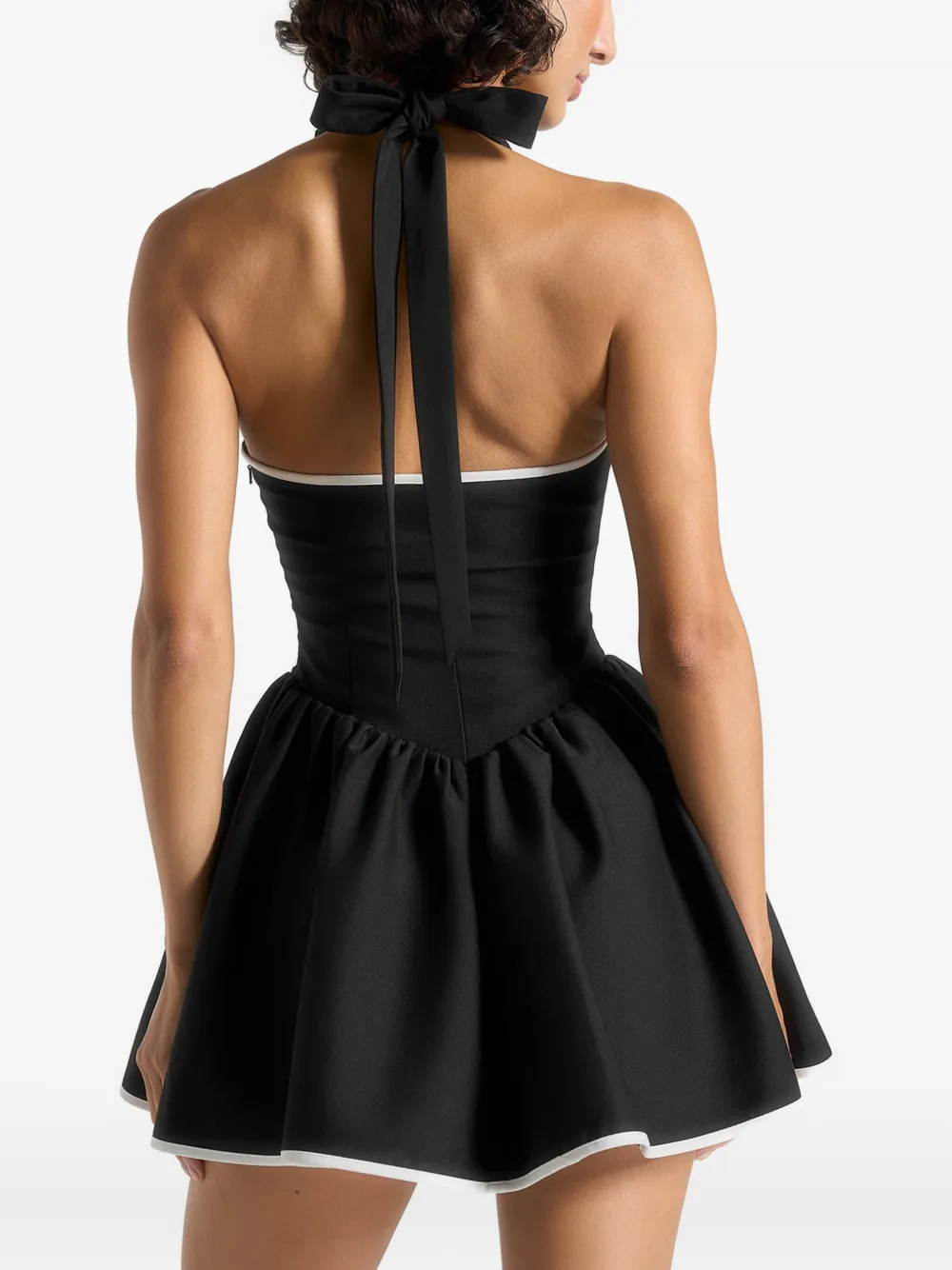Manière De Voir Roxana peplum mini-jurk met halternek Zwart