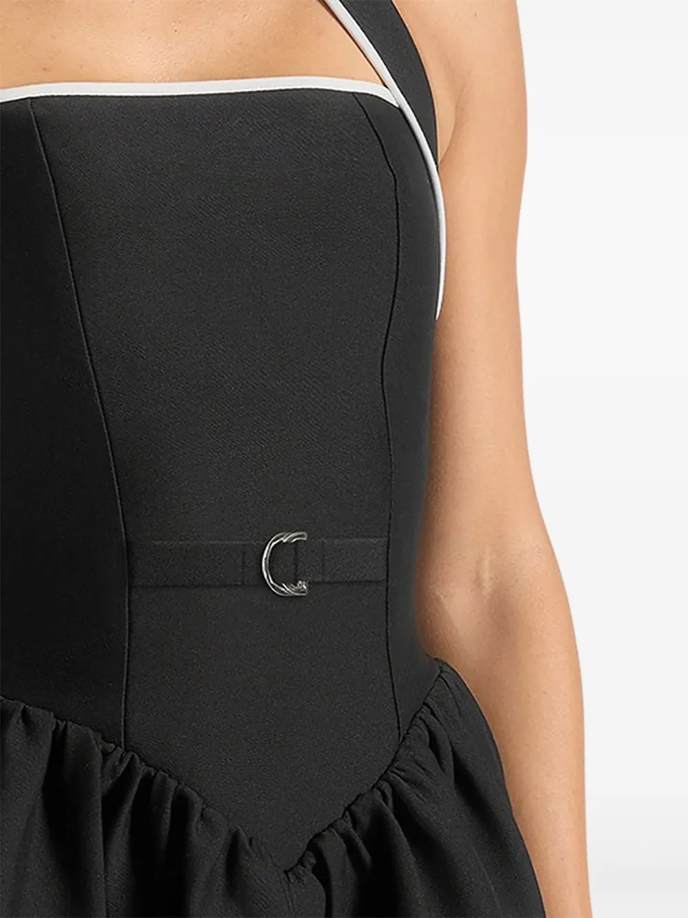 Manière De Voir Roxana peplum mini-jurk met halternek Zwart