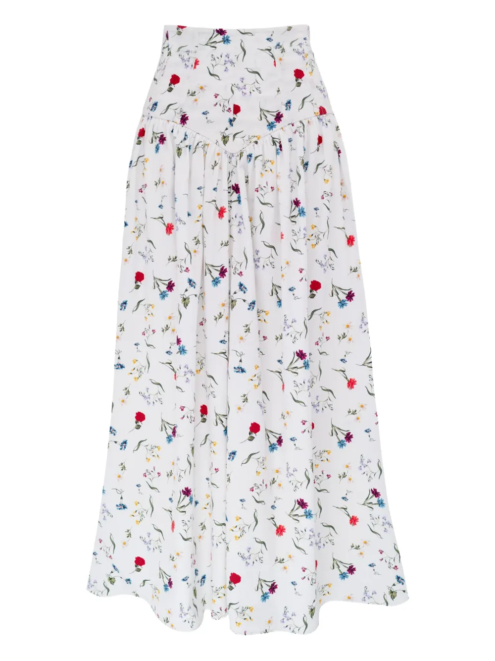 Azeeza Noora Floral-pattern Midi Skirt In White