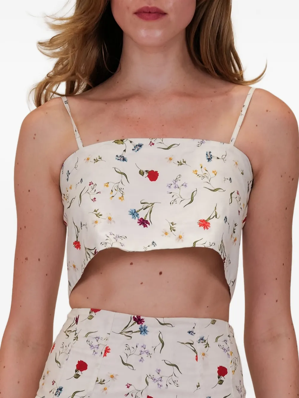 Azeeza Walton Floral-patterm Top In White