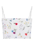 AZEEZA Walton floral-patterm top - White