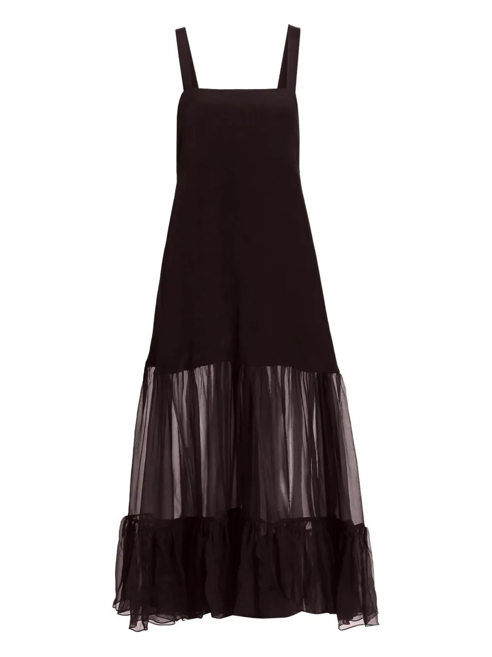 AZEEZA Bellevue ruffled midi dress | Brown | Image 1