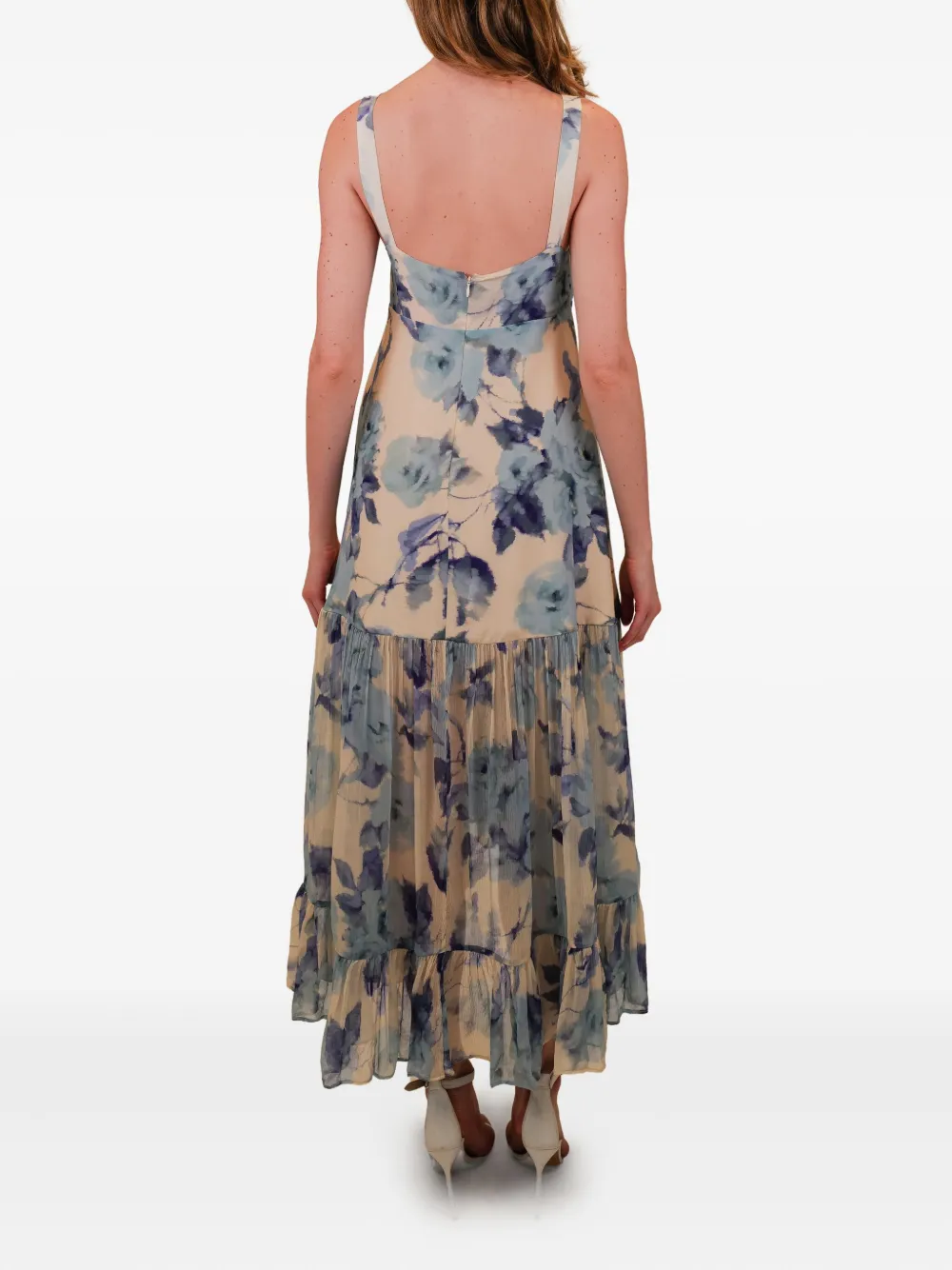 AZEEZA Bellevue midi-jurk met bloemenprint Blauw