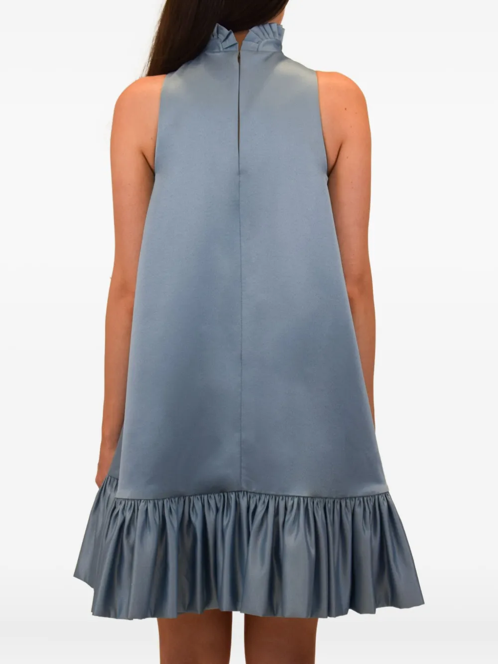AZEEZA Alcott mini-jurk met halternek en ruches Blauw