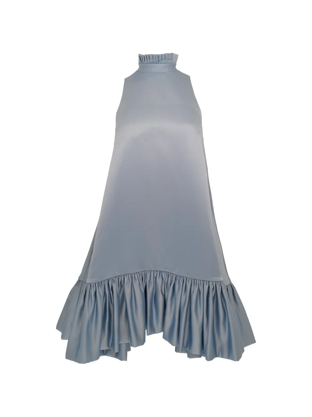 AZEEZA Alcott ruffled halterneck mini dress - Blu