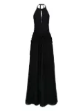 AZEEZA Avya halter-neck tie-front maxi dress - Black