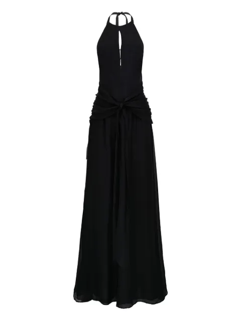 AZEEZA Avya halter-neck tie-front maxi dress