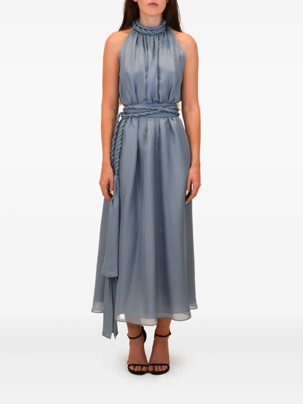 AZEEZA Dany halter-neck rope-belt midi dress | Evening Dresses | Image 2