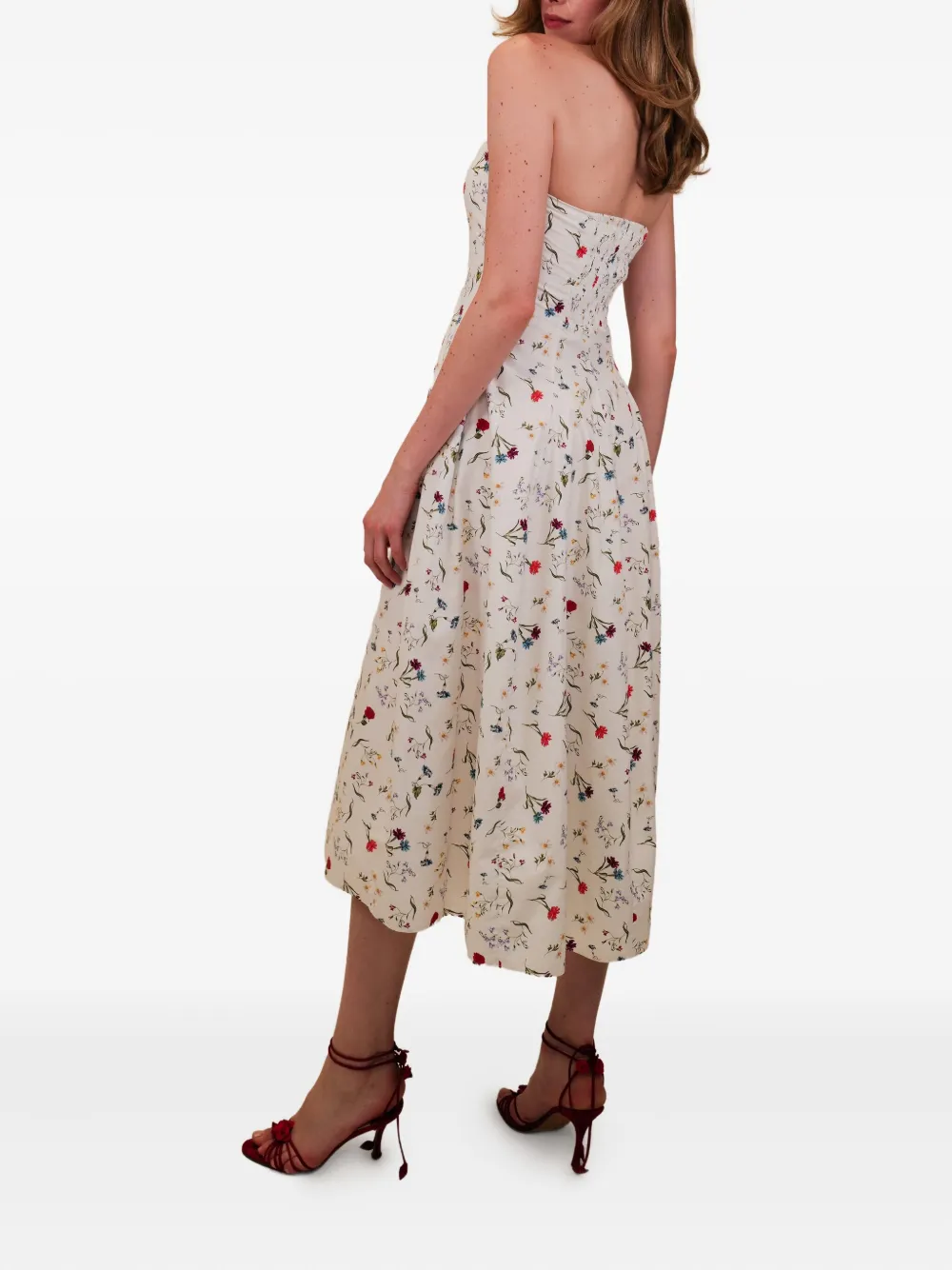 AZEEZA Sable midi-jurk met bloemenprint Wit
