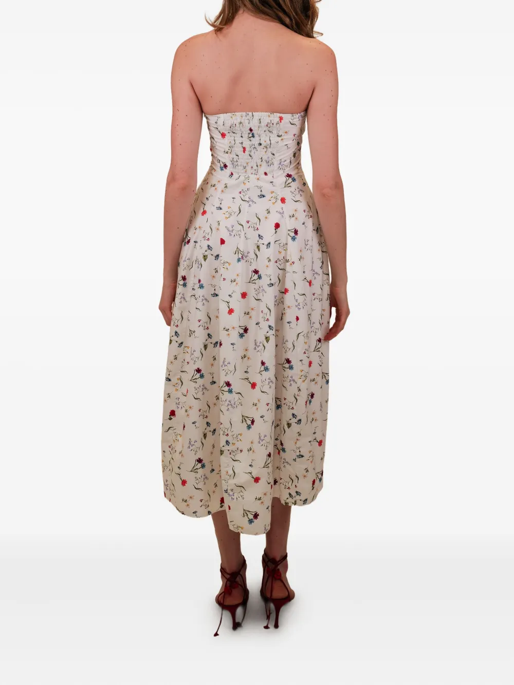 AZEEZA Sable midi-jurk met bloemenprint Wit