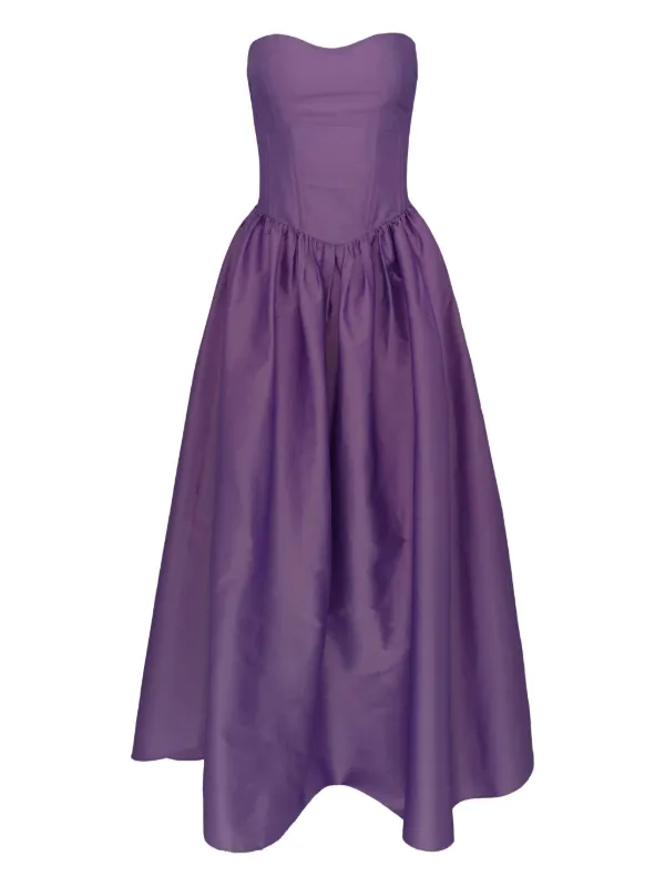 AZEEZA Naina corset-lace-up Midi Dress | Purple | FARFETCH