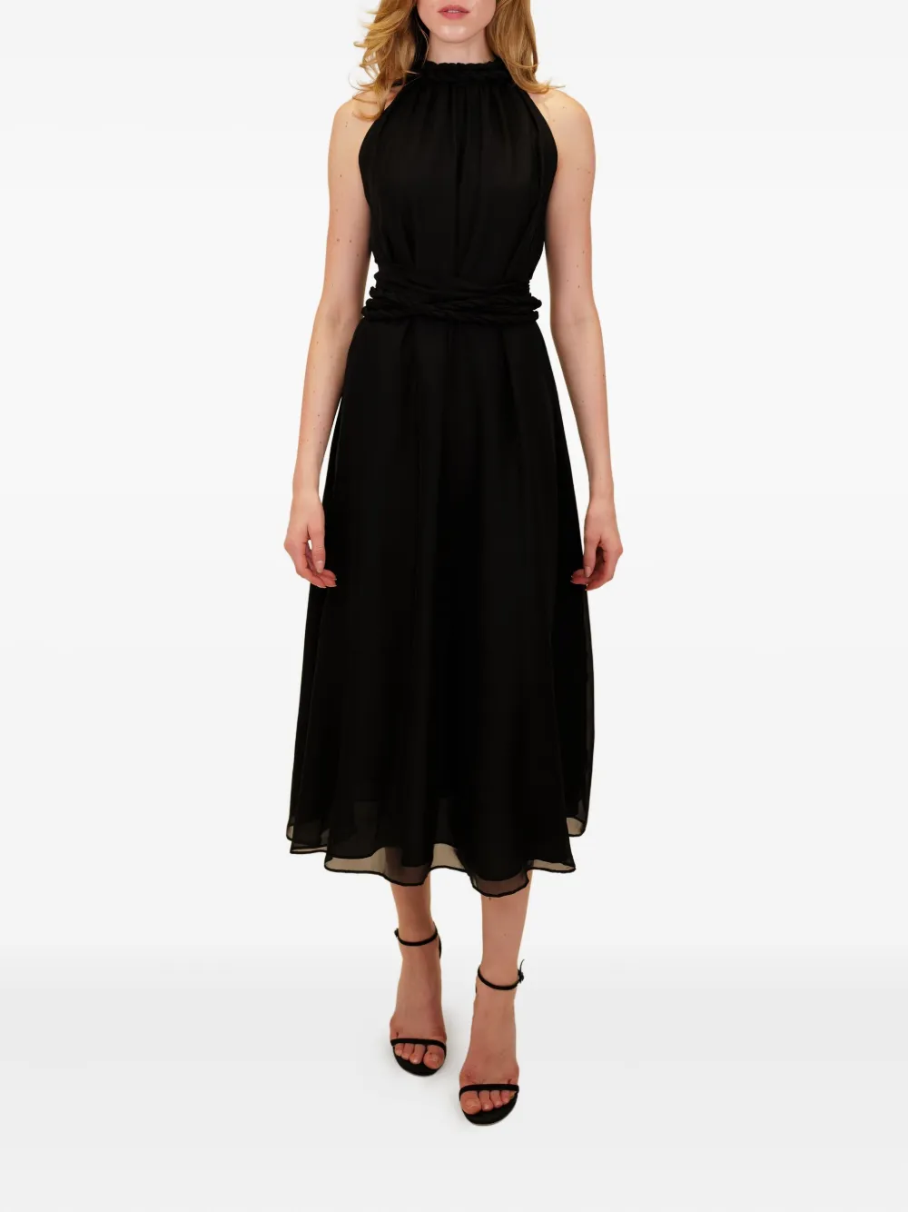 AZEEZA Dany high-neck braided-waist midi dress | Cocktail & Party Dresses | Image 2