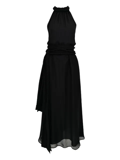 AZEEZA Dany high-neck braided-waist midi dress