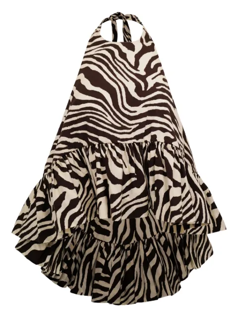 AZEEZA Winston zebra-print ruffled top